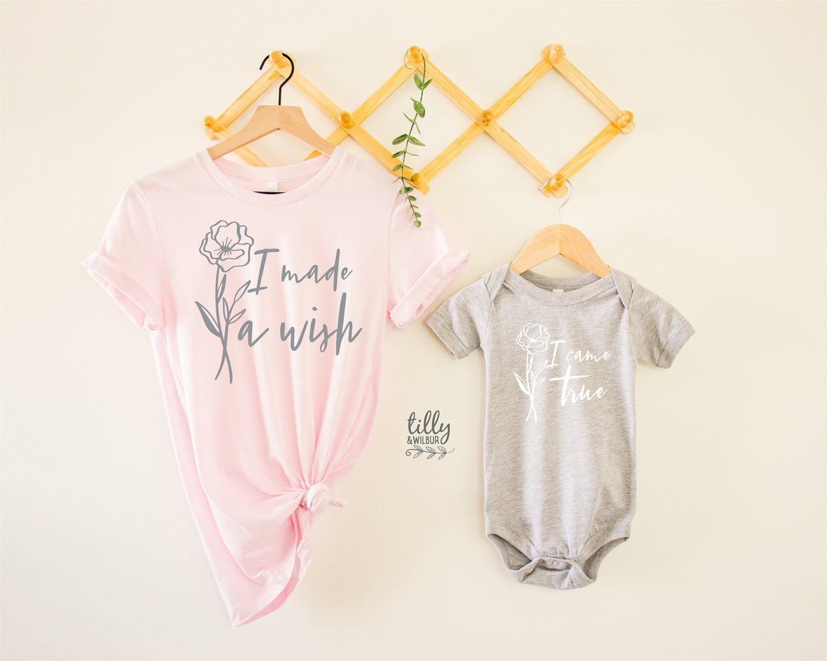 I Made A Wish, I Came True Matching Mummy And Baby Outfits, Our First Mother&amp;#39;s Day, Mother And Baby, Mother&amp;#39;s Day, Rainbow Baby, Miracle