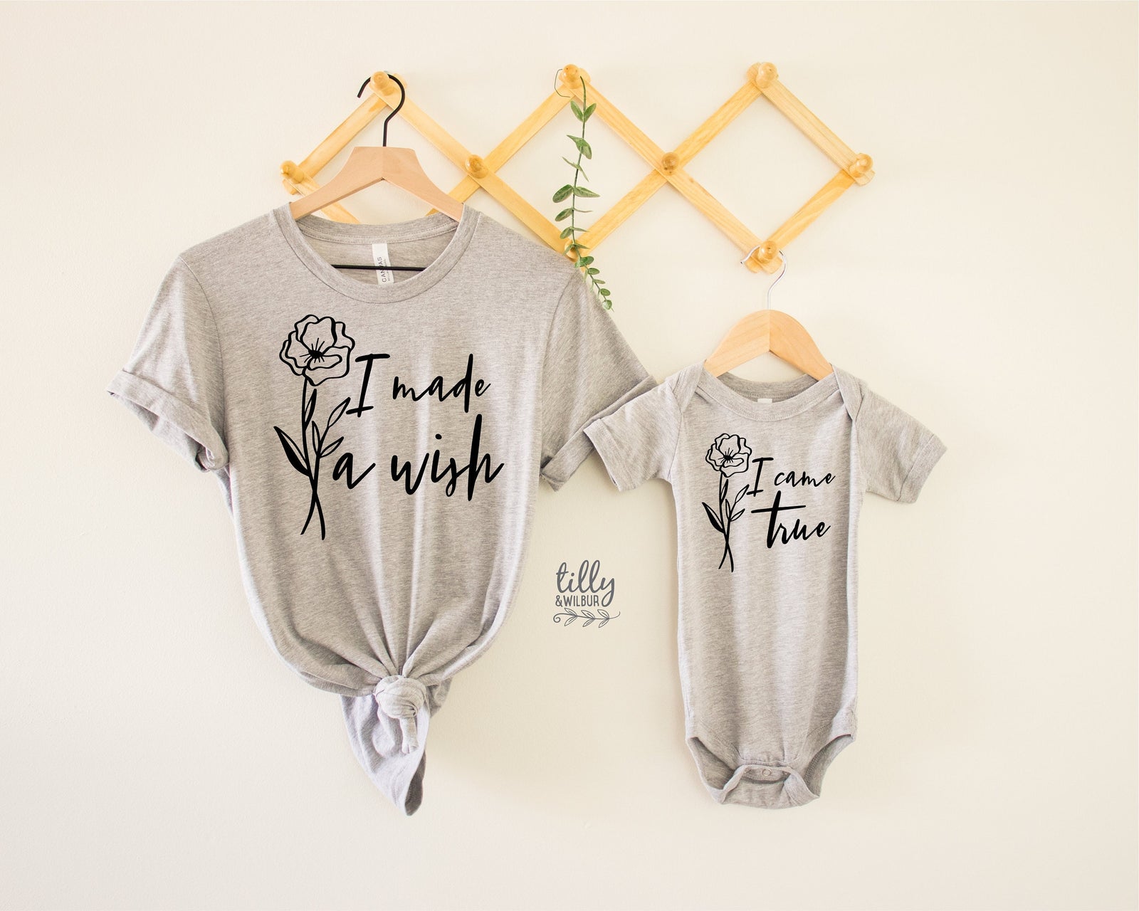 I Made A Wish, I Came True Matching Mummy And Baby Outfits, Our First Mother's Day, Mother And Baby, Mother's Day, Rainbow Baby, Miracle