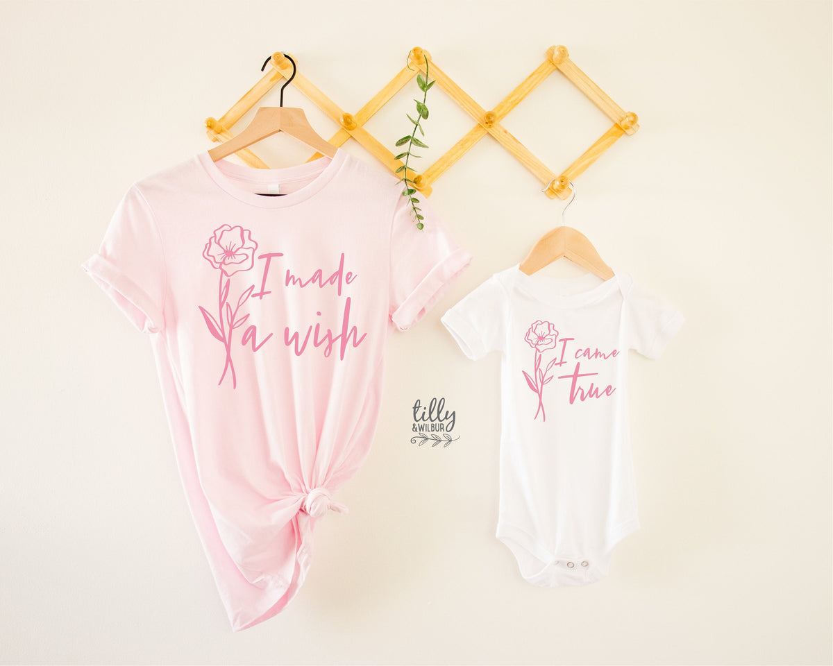 I Made A Wish, I Came True Matching Mummy And Baby Outfits, Our First Mother&amp;#39;s Day, Mother And Baby, Mother&amp;#39;s Day, Rainbow Baby, Miracle
