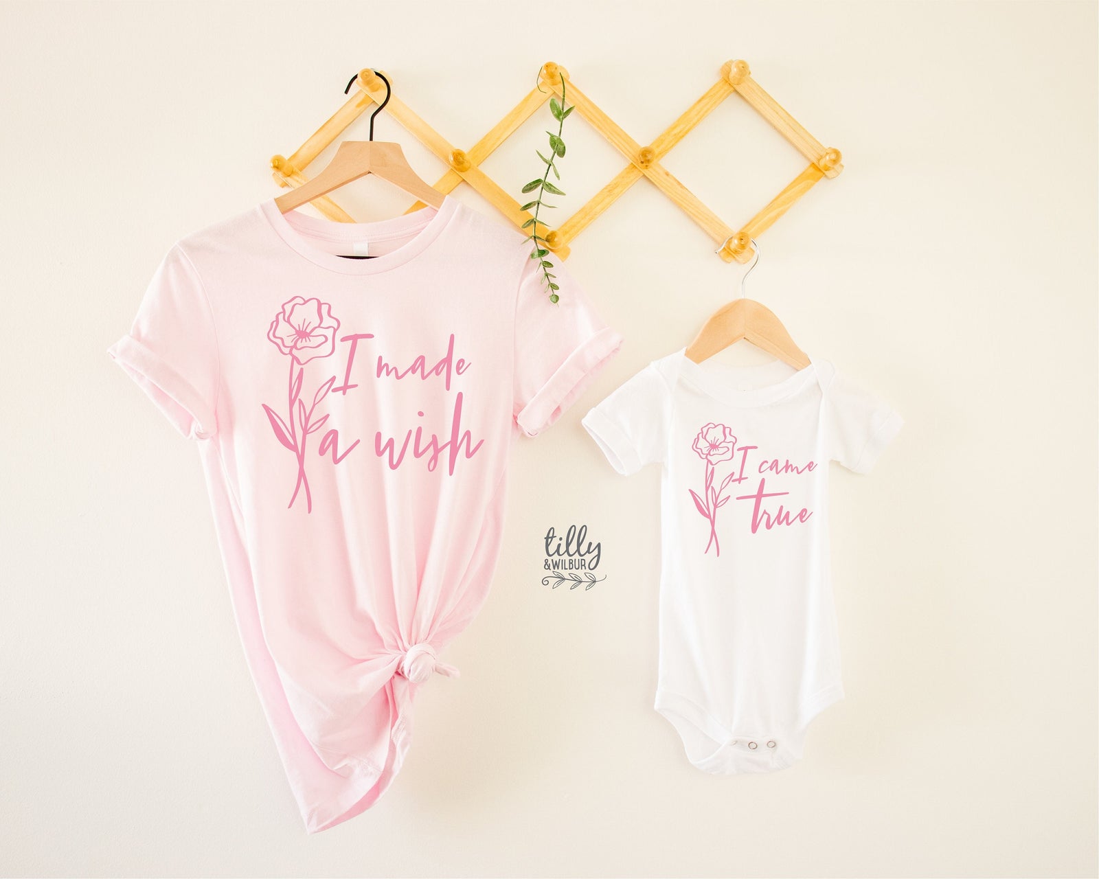 I Made A Wish, I Came True Matching Mummy And Baby Outfits, Our First Mother's Day, Mother And Baby, Mother's Day, Rainbow Baby, Miracle