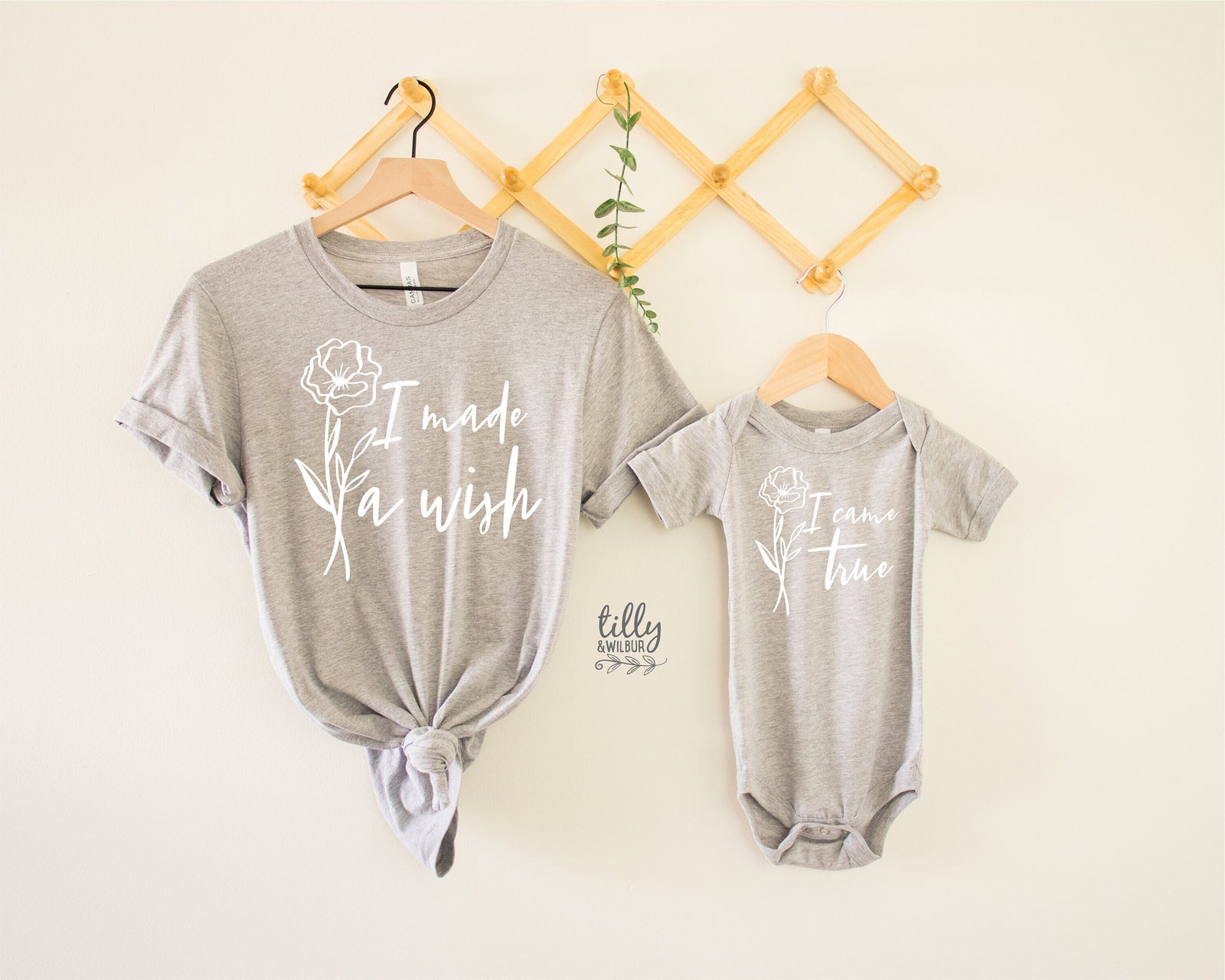 I Made A Wish, I Came True Matching Mummy And Baby Outfits, Our First Mother's Day, Mother And Baby, Mother's Day, Rainbow Baby, Miracle