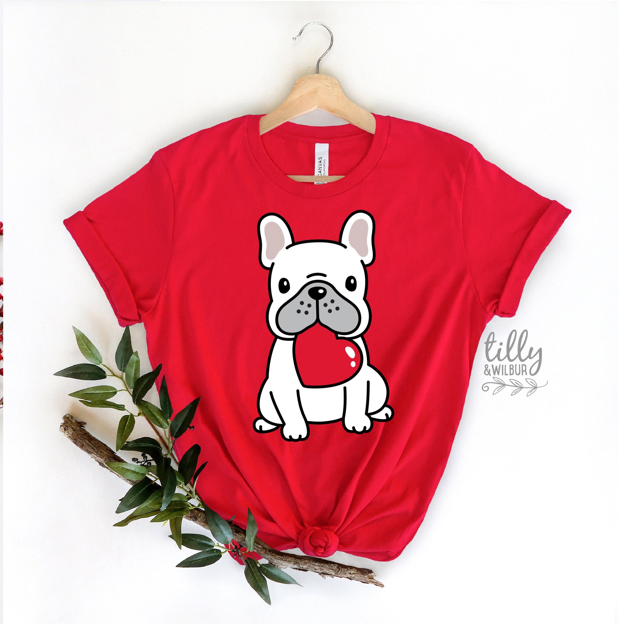 Frenchie Valentine T-Shirt, Valentine&#39;s Day T-Shirt, Wife Gift, Girlfriend Gift, Valentine&#39;s Day T-Shirt, Valentine&#39;s Day Gift, Love Heart