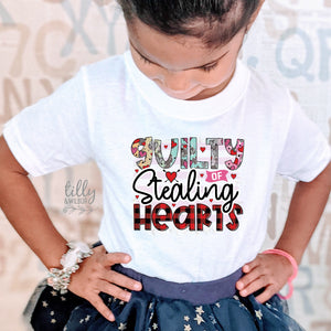 Guilty Of Stealing Hearts T-Shirt, Daddy's Little Valentine T-Shirt, Valentine's Day T-Shirt, Daughter Valentine's Day Gift, Daughter Gift