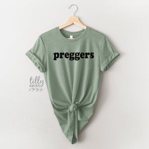 Preggers Women's T-Shirt, Pregnancy Announcement T-Shirt, Pregnancy T-Shirt, We're Having A Baby, Announcement Tee, I'm Pregnant,