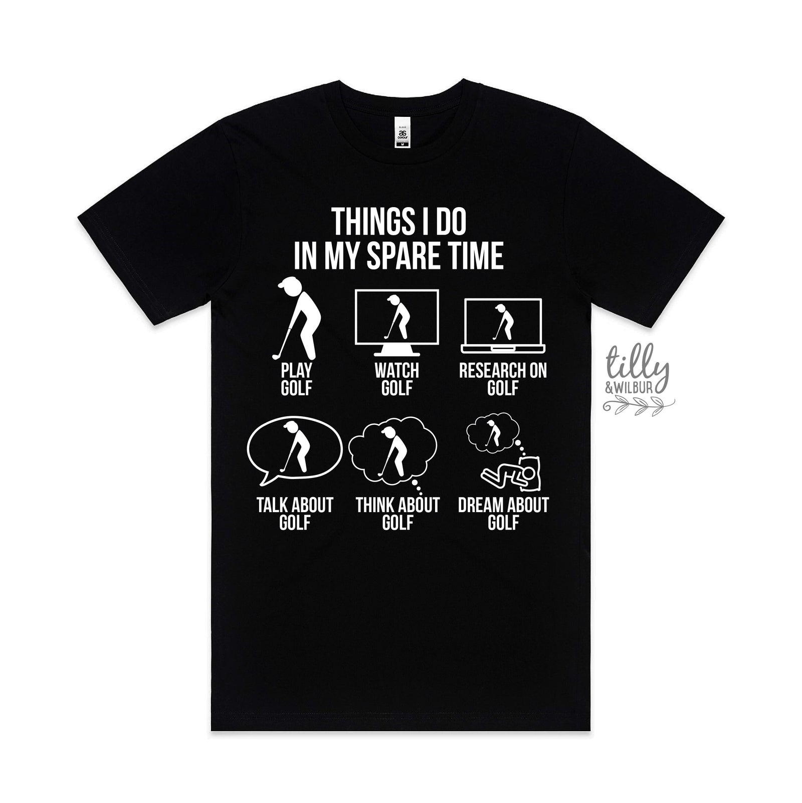Golf T-Shirt, Things I Do In My Spare Time, Men's Golf T-Shirt, Funny Golf T-Shirt, Funny Dad T-Shirt, Golfer Gift, Men's Birthday, Golfing