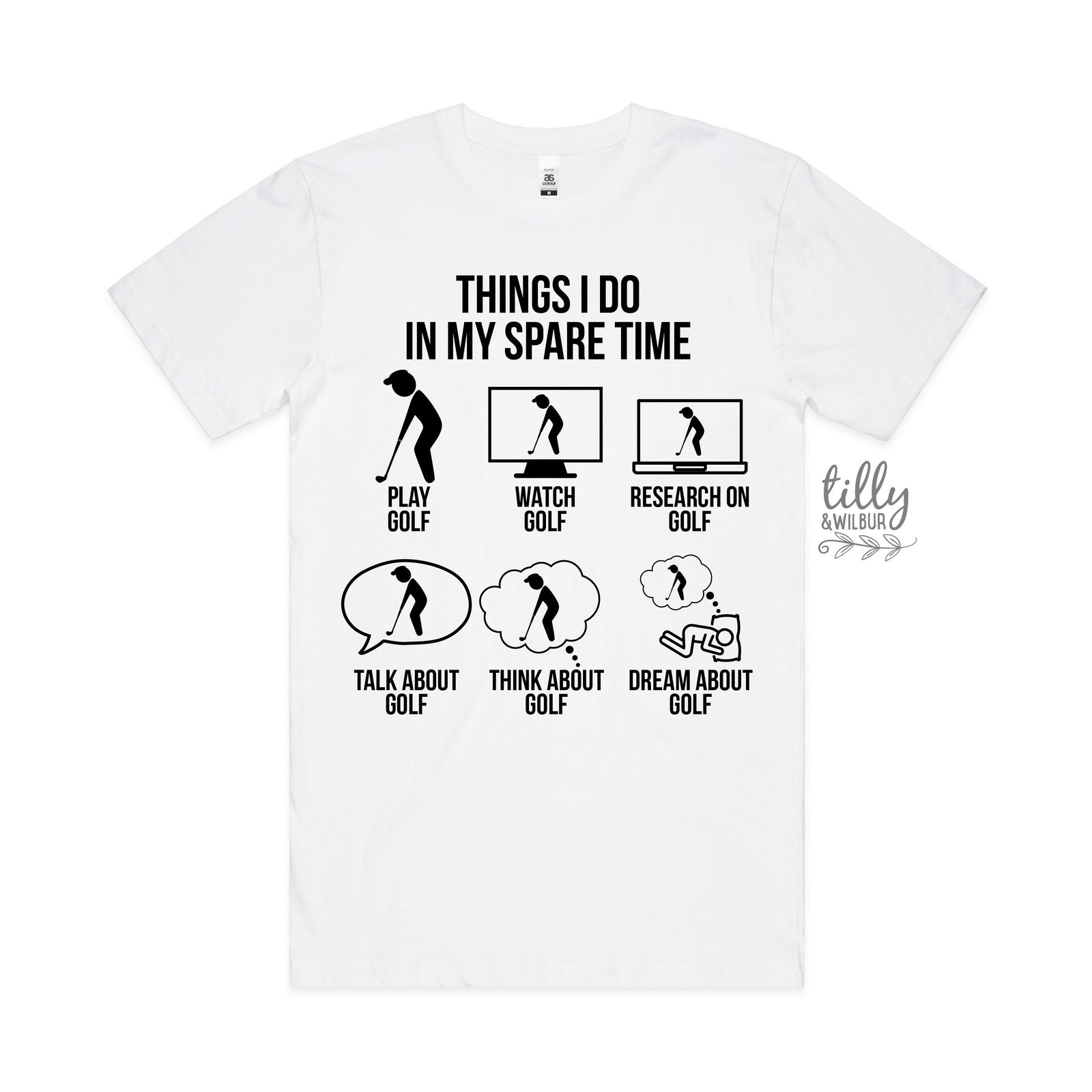 Golf T-Shirt, Things I Do In My Spare Time, Men's Golf T-Shirt, Funny Golf T-Shirt, Funny Dad T-Shirt, Golfer Gift, Men's Birthday, Golfing