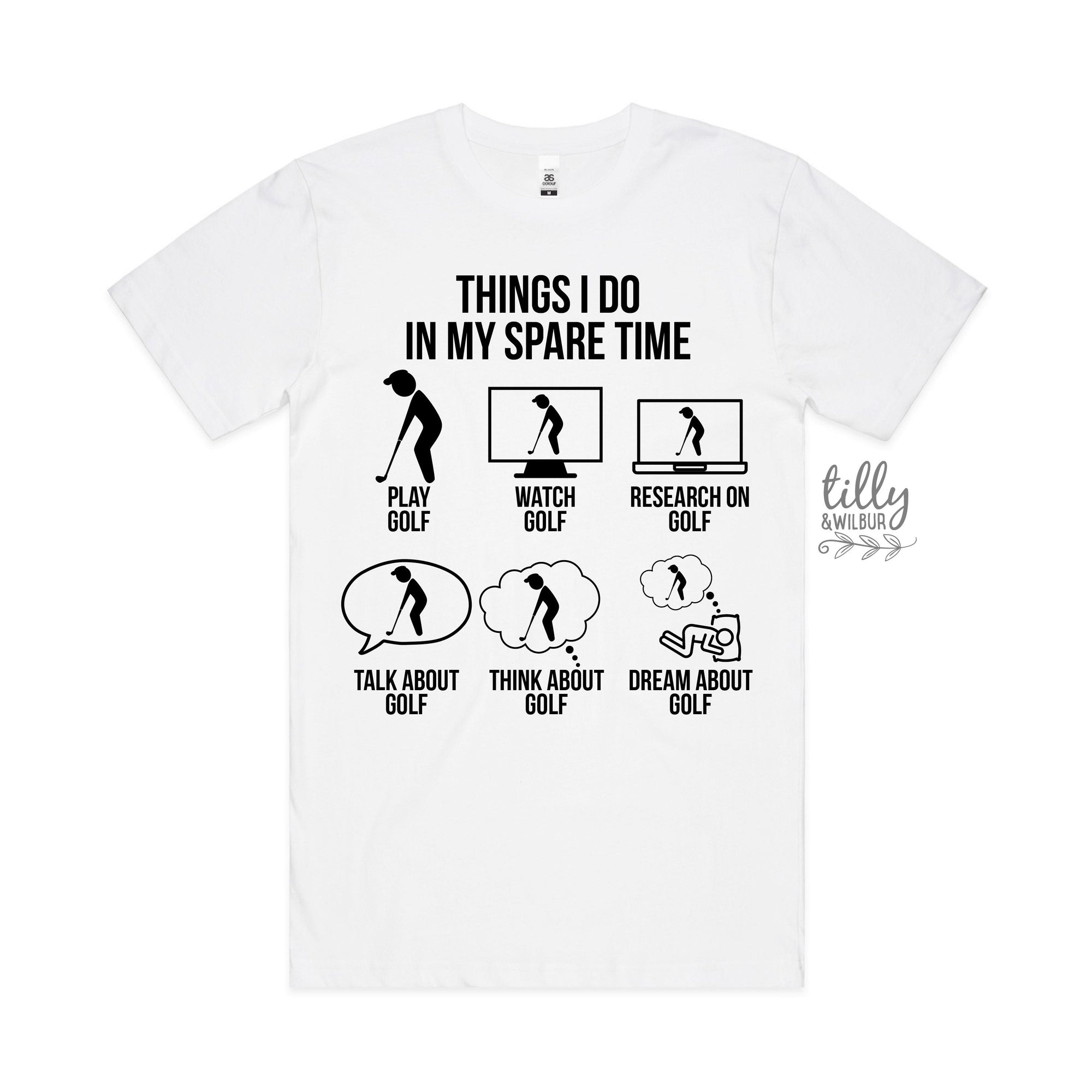 Golf T-Shirt, Things I Do In My Spare Time, Men's Golf T-Shirt, Funny Golf T-Shirt, Funny Dad T-Shirt, Golfer Gift, Men's Birthday, Golfing