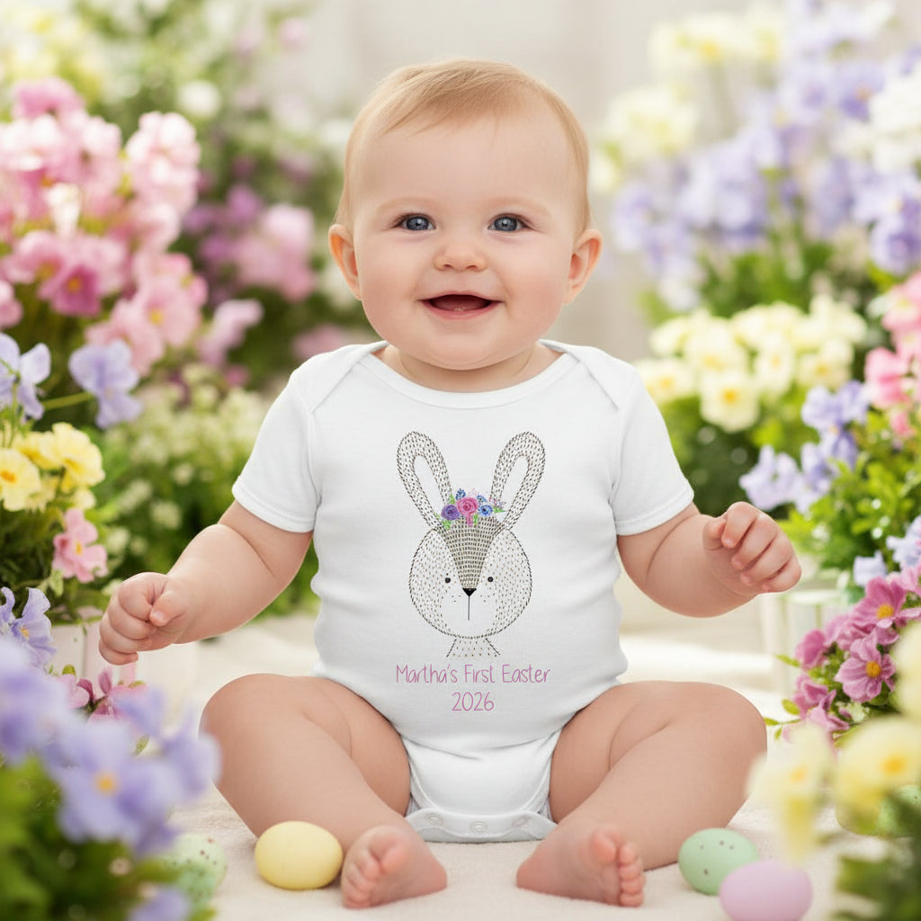 baby girl first easter outfit personalised bunny onesie australia