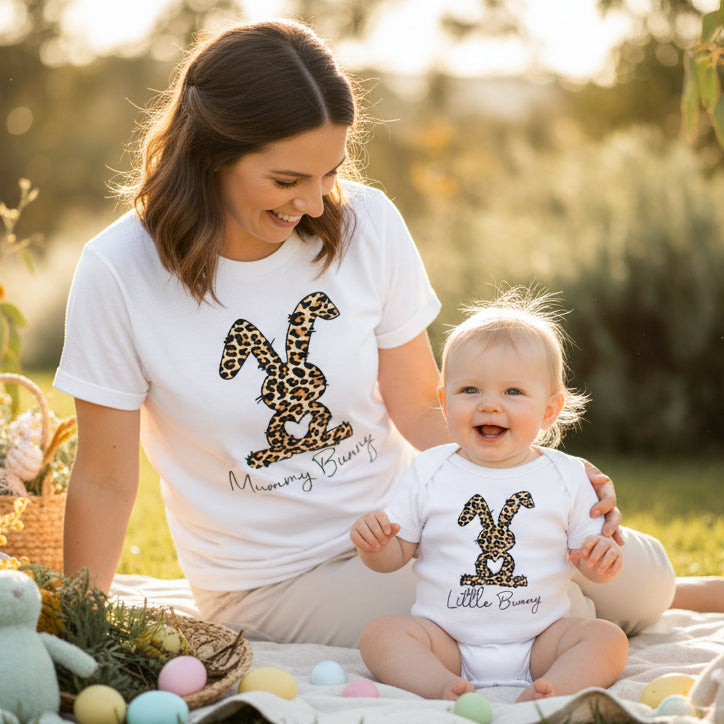 matching easter bunny mum baby outfit leopard bunny mummy and me easter shirts australia