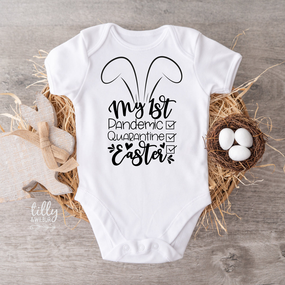 1st Easter Onesie, My First Pandemic, My First Quarantine, My First Easter Baby Bodysuit, 1st Easter Outfit, Baby's 1st Easter, Bunny Rabbit