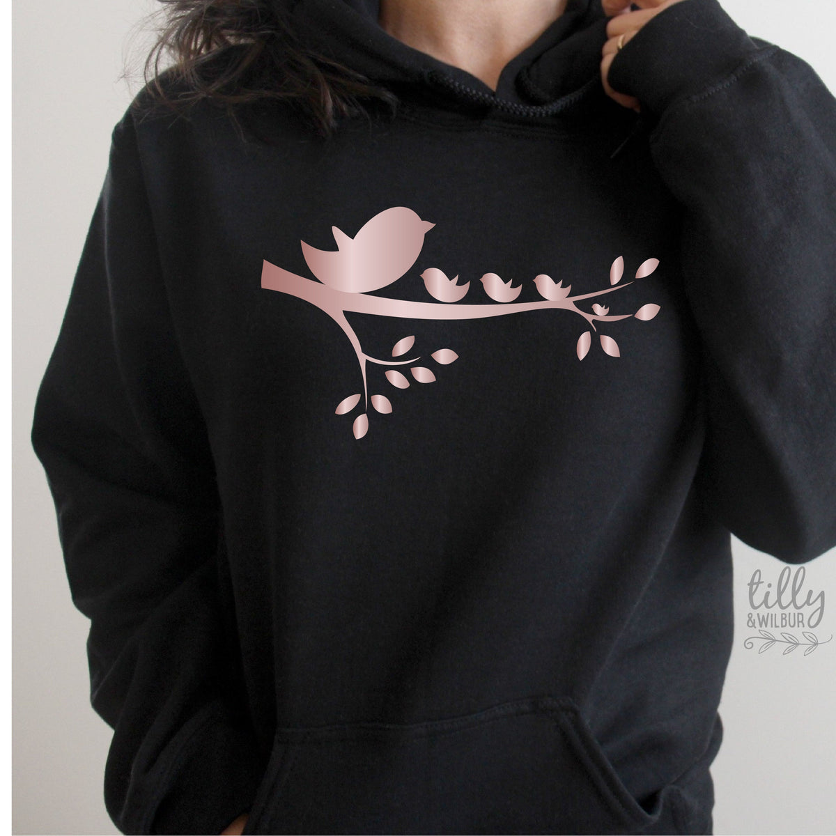 Mother&#39;s Day Hoodie, Personalise Number Of Little Birds Per Number Of Children, First Mother&#39;s Day, 1st Mother&#39;s Day, Mama And Me, Best Mum
