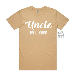 Uncle T-Shirt, Uncle Est. T-Shirt, Personalised Pregnancy Announcement Shirt, I'm Going To Be An Uncle, Baby Shower Gift, Niece Nephew Gift