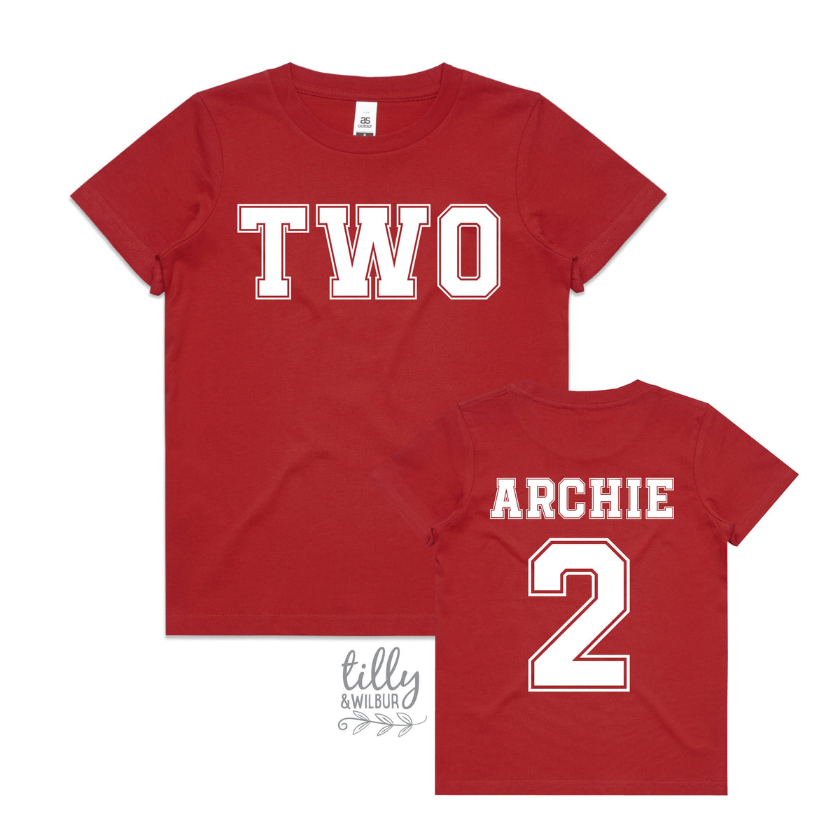 Two T-Shirt, Two Personalised T-Shirt, 2nd Birthday Gift, 2 Today Birthday Tee, Name And Number 2 On Back Of Shirt, Cake Smash T-Shirt