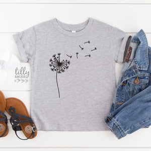 Dandelion T-Shirt, Dandelion Seeds T-Shirt, Dandelion Graphic Shirt, Girl's T-Shirt, Graphic Dandelion, Nature T-Shirt, Make A Wish T-Shirt