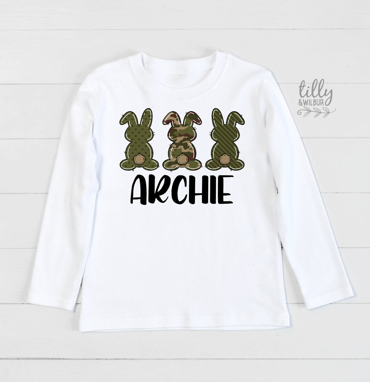 Personalised Easter T-Shirt For Boys, Camo Easter Bunny, Easter T-Shirt, Boys Easter Gift, Boys Easter Shirt, Hip Hop Boys Easter Clothing