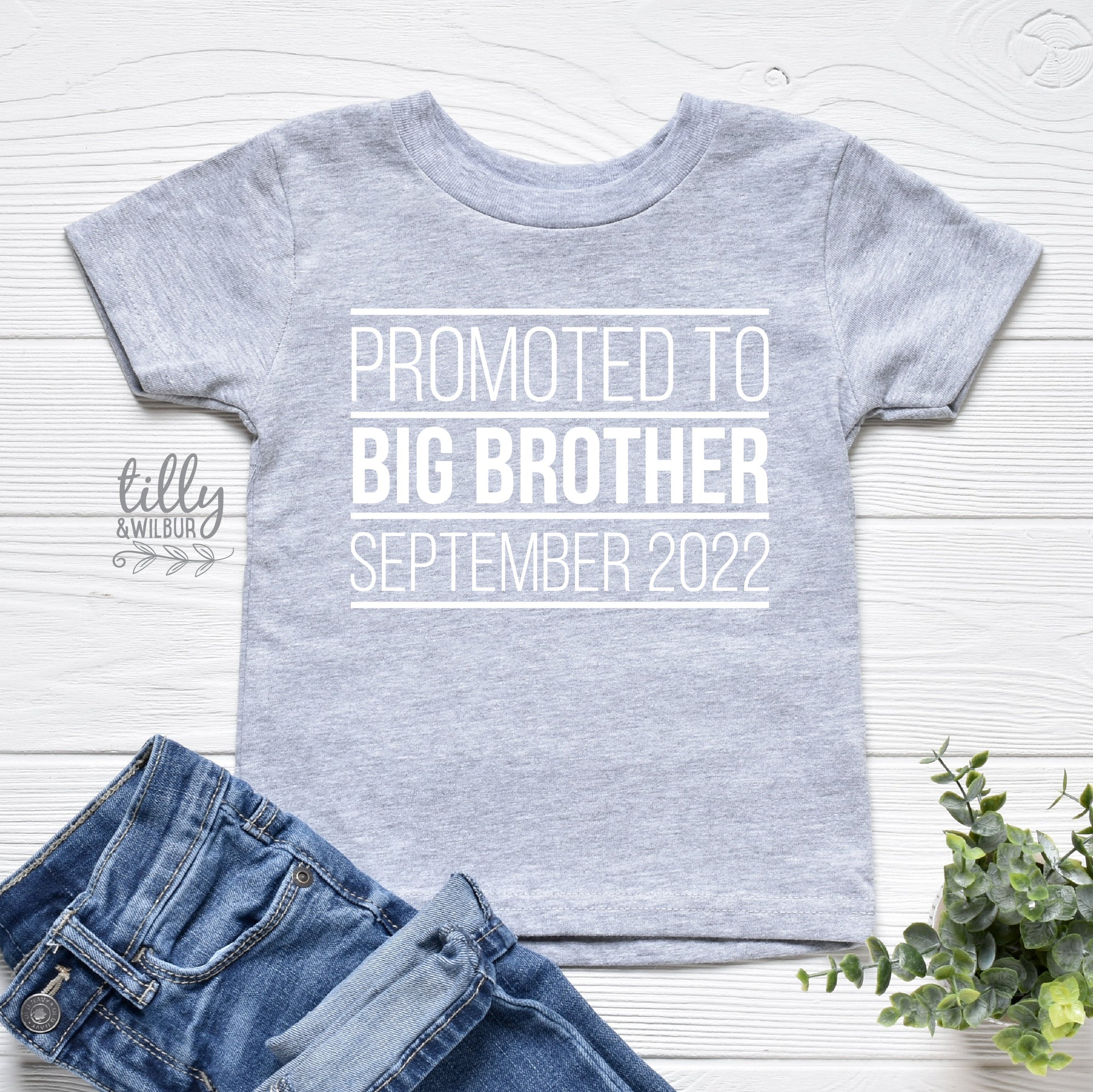 Promoted To Big Big Brother T-Shirt, I&#39;m Going To Be A Big Brother T-Shirt, Personalised Pregnancy Announcement T-Shirt, Sibling T-Shirt