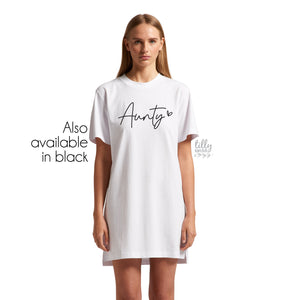 Aunty Oversized T-Shirt Dress, Pregnancy Announcement T-Shirt, I'm Going To Be An Aunty, Baby Shower Gift, Women's Clothing, Aunty, Auntie