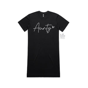Aunty Oversized T-Shirt Dress, Pregnancy Announcement T-Shirt, I'm Going To Be An Aunty, Baby Shower Gift, Women's Clothing, Aunty, Auntie