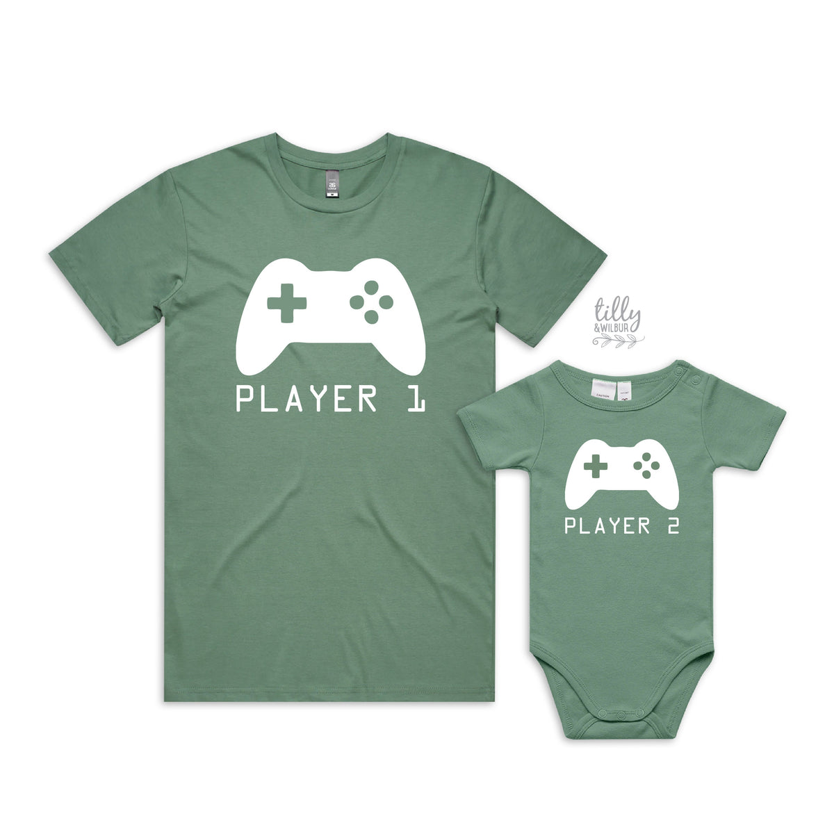 Player 1 Player 2, Father Son Matching Shirts, Matching Dad Baby, Twin Outfits, Sibling Set, Gaming, Father&#39;s Day Gift, Video Gift, Gamer