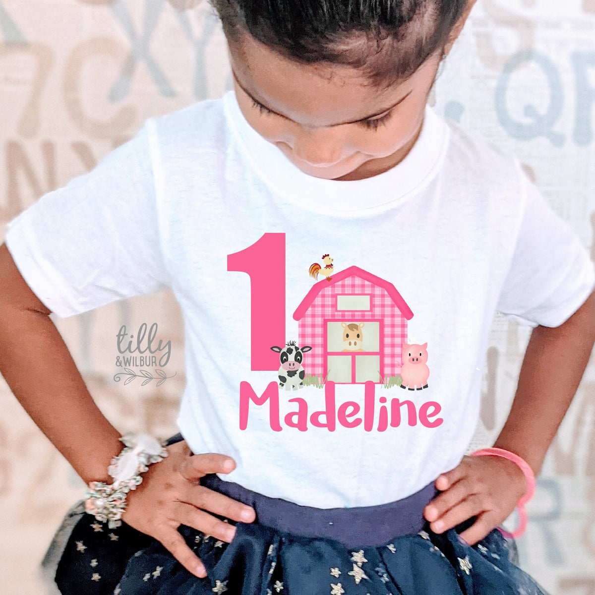 1st Birthday T-Shirt, Farm Animal First Birthday T-Shirt, Farm Animal Baby Birthday Gift, 1st Birthday Girl TShirt, 1st Birthday Baby Outfit