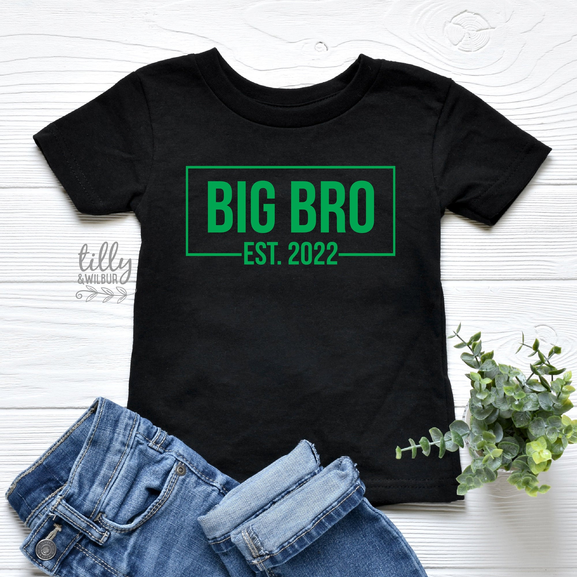 Big Brother T-Shirt, Big Bro Est, Promoted To Big Brother T-Shirt, Personalised Date, I'm Going To Be A Big Brother, Pregnancy Announcement