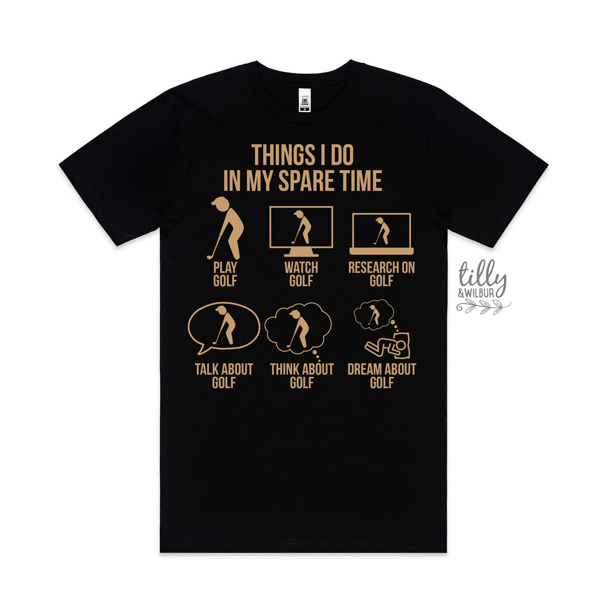 Golf T-Shirt, Things I Do In My Spare Time, Men&#39;s Golf T-Shirt, Funny Golf T-Shirt, Funny Dad T-Shirt, Golfer Gift, Men&#39;s Birthday, Golfing