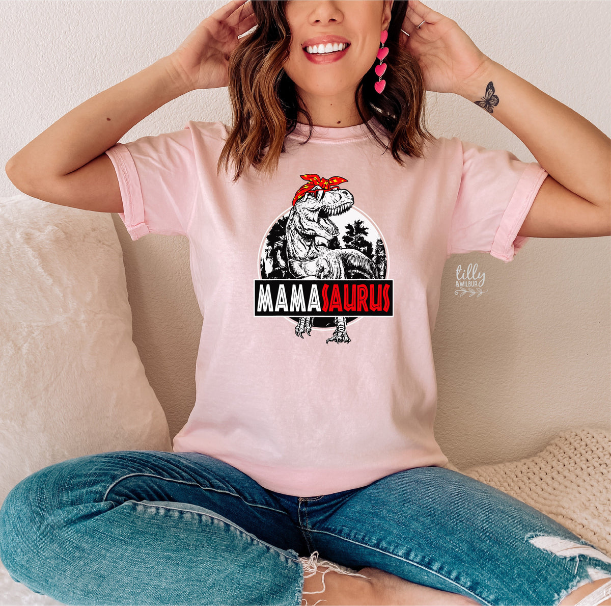 Mamasaurus T-Shirt, Motherhood Is A Walk In The Park Women&#39;s T-Shirt, Funny Mum Tee, Dinosaur Mum Shirt, Mothers Day, Jurassic Park Mum Gift