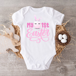 My 1st Easter Baby Bodysuit, First Easter Baby Bodysuit, Newborn Easter Gift, 1st Easter Outfit, Baby's 1st Easter, Pink Bunny Rabbit