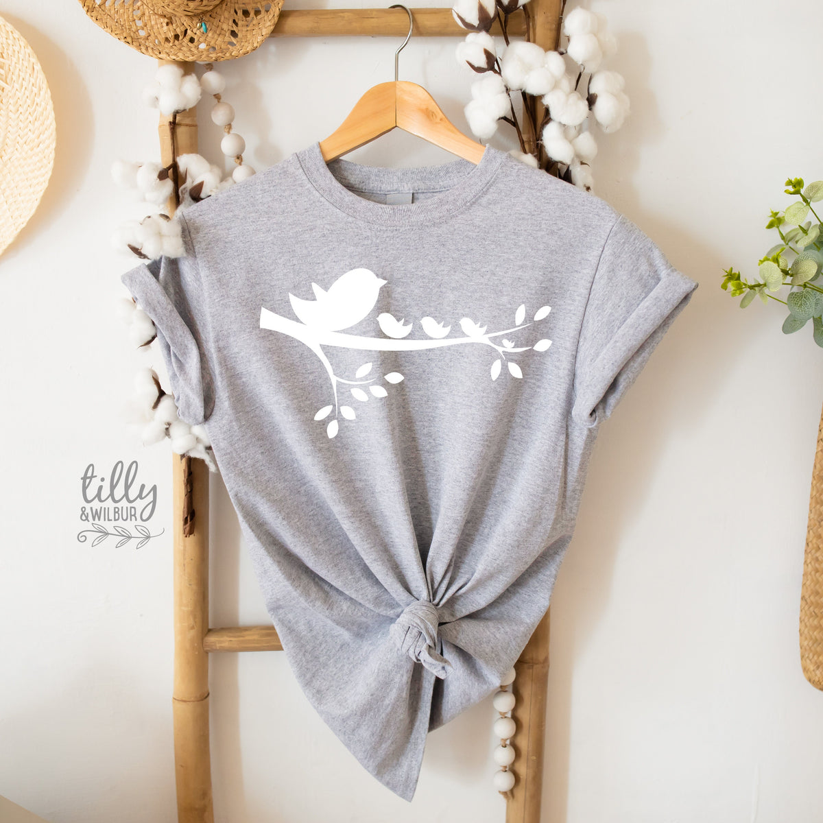 Mother&#39;s Day T-Shirt, Personalise Number Of Little Birds Per Number Of Children, First Mother&#39;s Day, 1st Mother&#39;s Day, Mama And Me, Best Mum