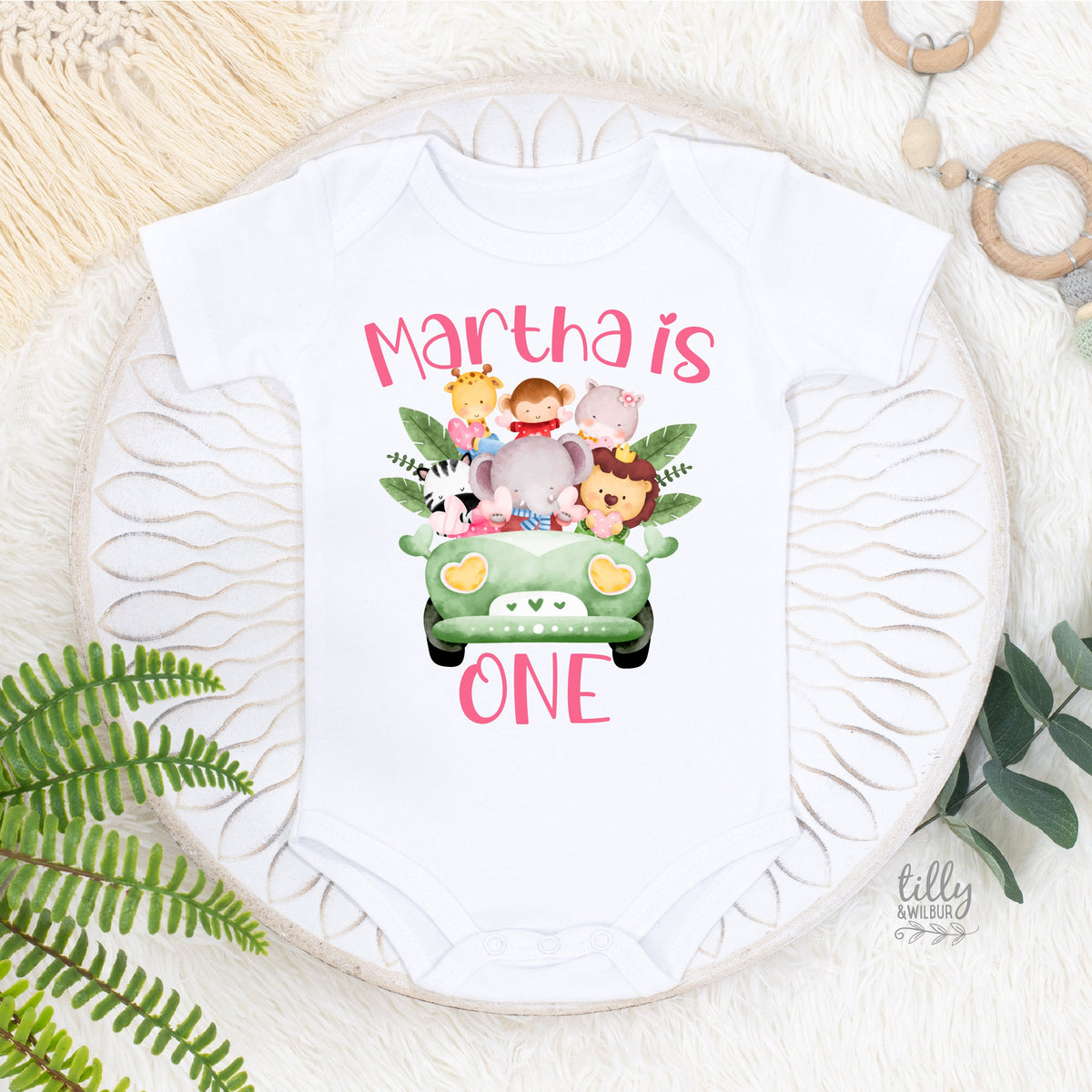 Safari Animal First Birthday T-Shirt, Safari Baby Birthday Gift, 1st Birthday Girl T-Shirt, 1st Birthday Baby Outfit, Jungle Animal Theme