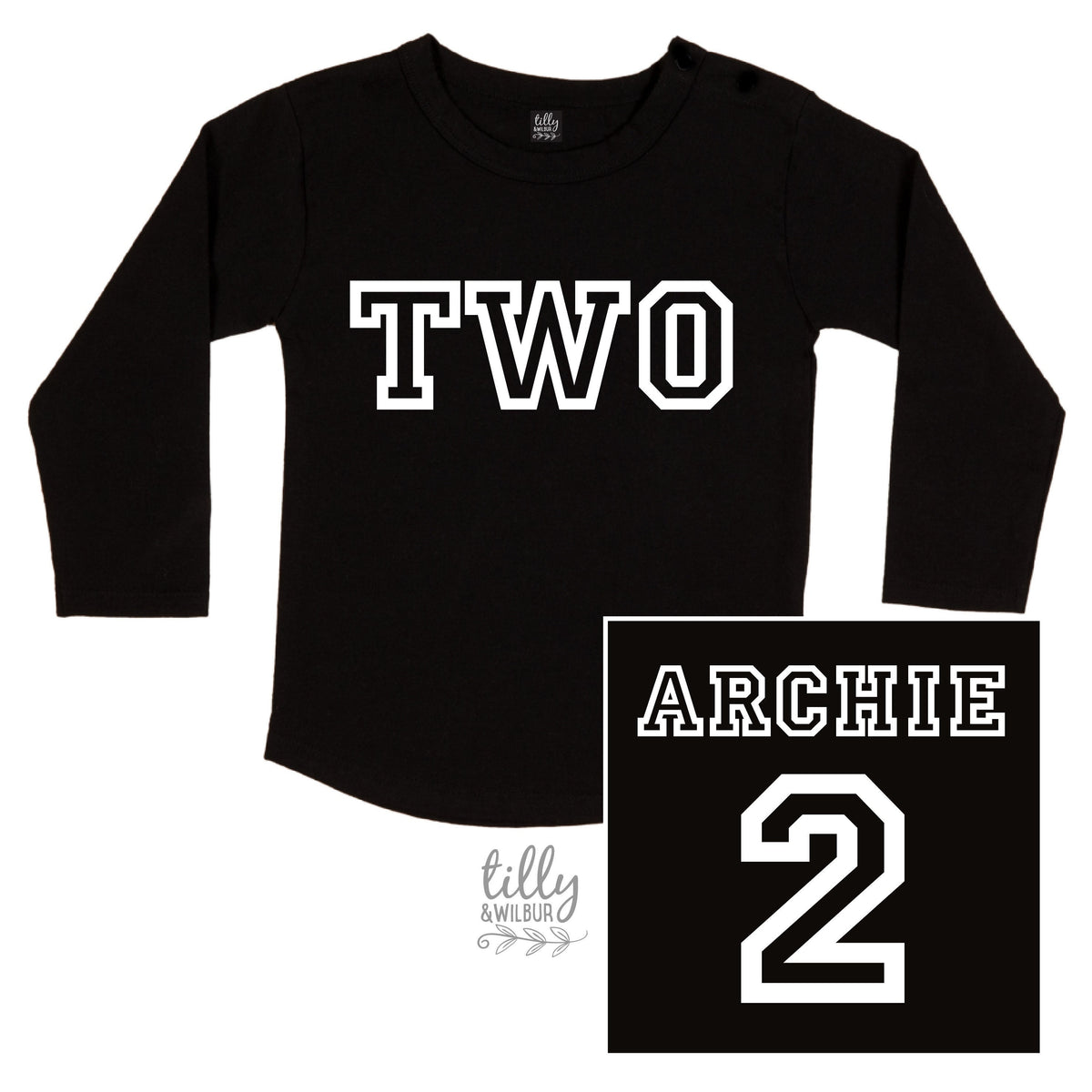 Two Personalised Boys 2nd Birthday T-Shirt, 2nd Birthday Gift, 2 Today Birthday Tee, Name And Number 2 On Back Of Shirt, Cake Smash Outfit,