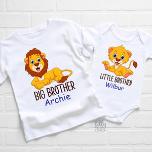 Big Brother Little Brother Set, Personalised Matching Brother Outfits, Matchy Matchy Siblings, Big Brother T-Shirt, Little Brother Onesie