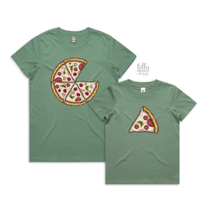 Matching Pizza Slice Family TShirts, Mummy And Daughter, Mother And Son, Matching Mummy Baby, Pizza Onesies®, Baby Shower Gift, Mother's Day