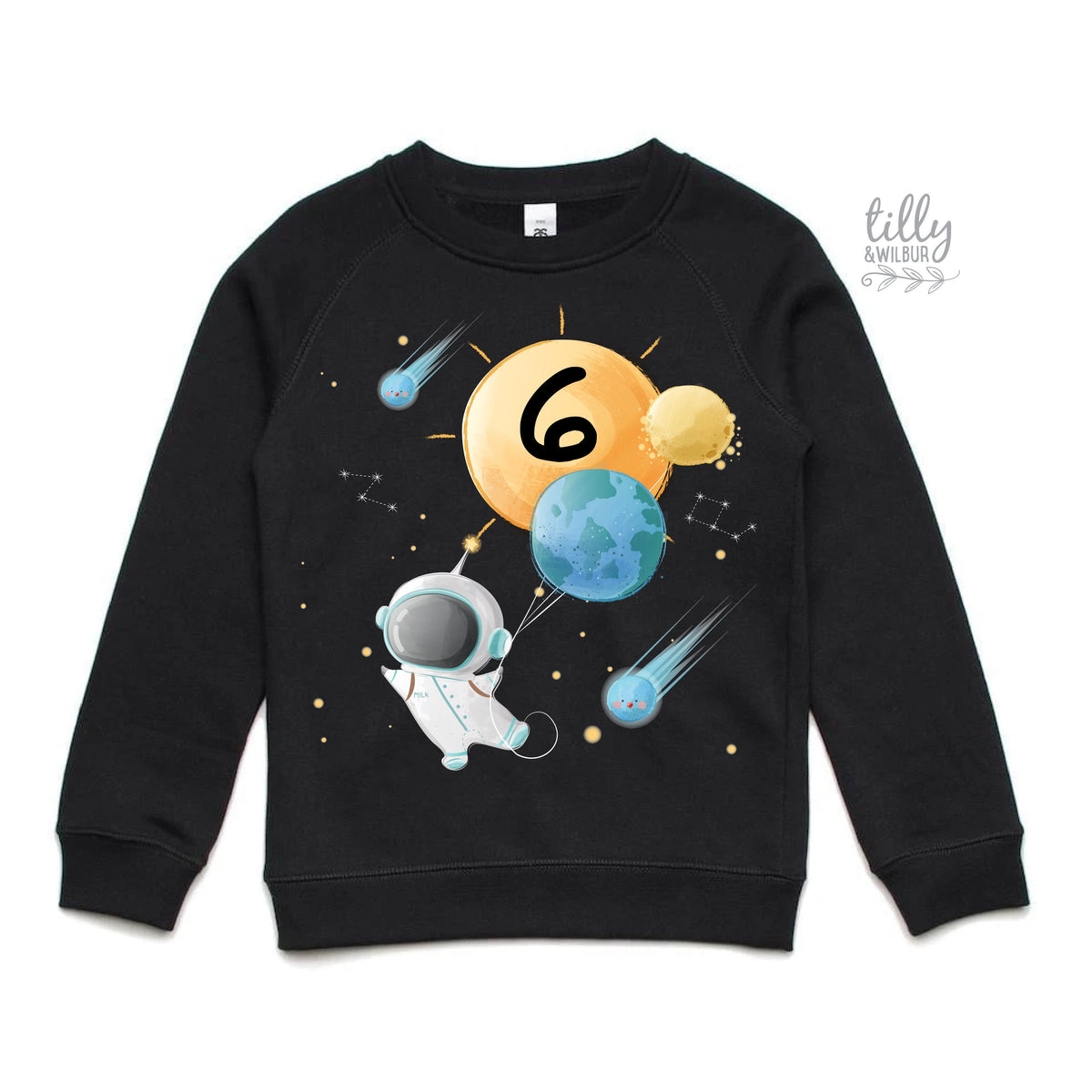 6th Birthday Sweatshirt, Space Birthday T-Shirt, Space Theme Birthday Party, Spaceship Birthday T-Shirt, Astronaut Birthday T-Shirt, Six