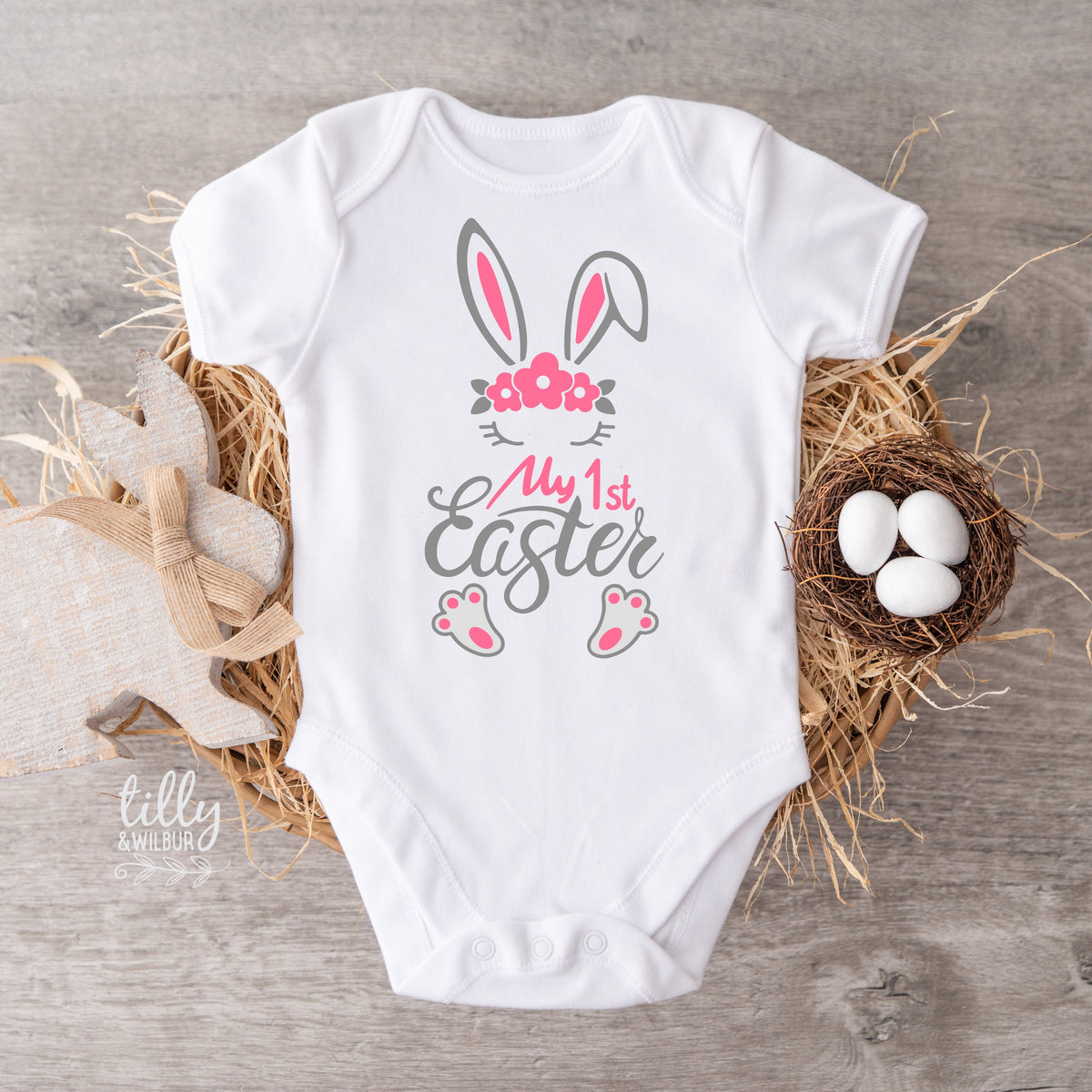 My 1st Easter Baby Bodysuit, First Easter Onesie, Newborn Easter Gift, 1st Easter Outfit, Baby's 1st Easter Bodysuit, Bunny Rabbit Onesie