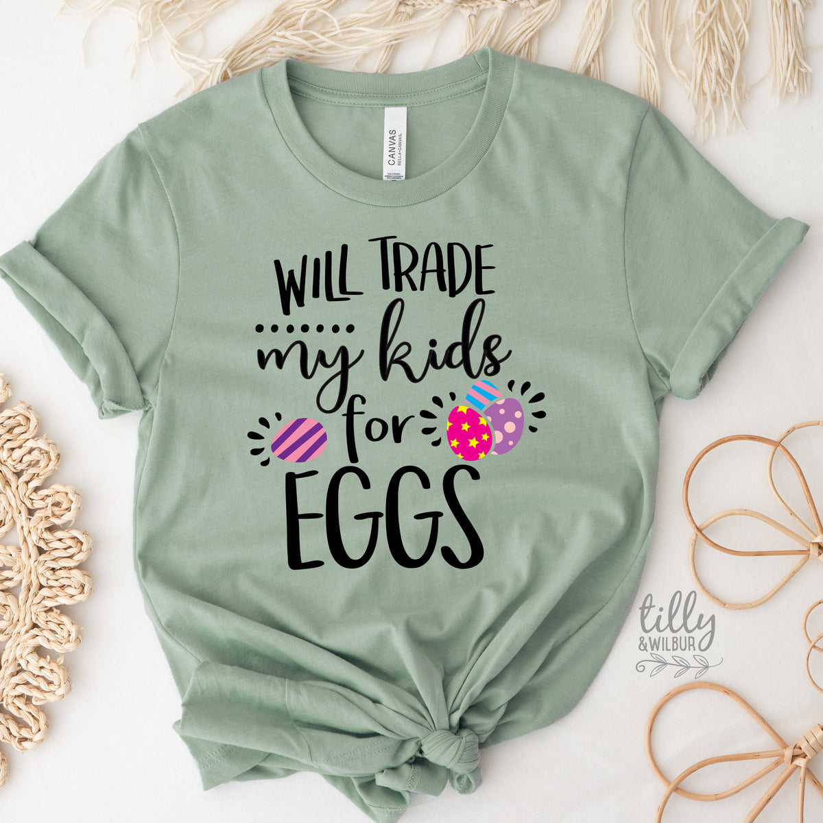 Funny Easter T-Shirt, Will Trade My Kids For Eggs T-Shirt, Easter T-Shirt, Funny Mum T-Shirt, Funny Easter Gift, Chocolate Lover T-Shirt