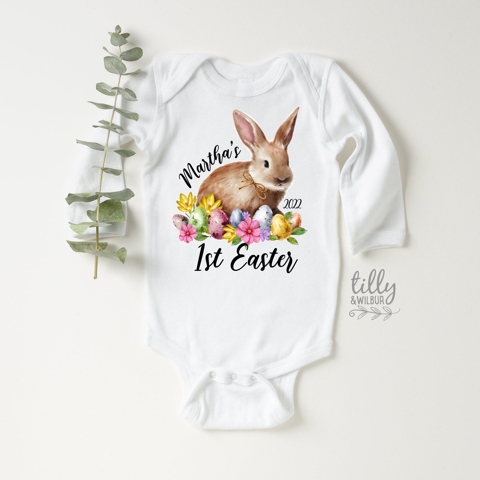 Personalised 1st Easter Baby Bodysuit, First Easter 2022 Baby Bodysuit, Newborn Easter Gift, 1st Easter Outfit, Baby's 1st Easter Onesie
