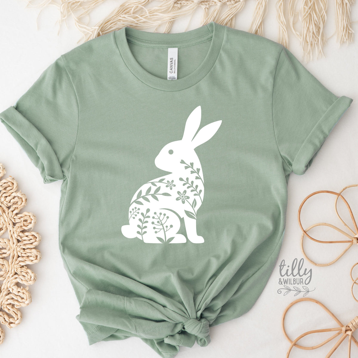 Easter T-Shirt For Women, Bunny Rabbit Silhouette Print, Easter Bunny Shirt, Easter Egg Hunt, Easter Gift, Women's Easter T-Shirt Gift