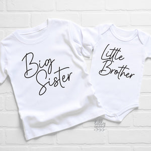 Big Sister Little Brother Matching Set, Big Sis Little Bro Set, Matching Brother Sister Gifts, Matching Sibling Tees, Pregnancy Announcement