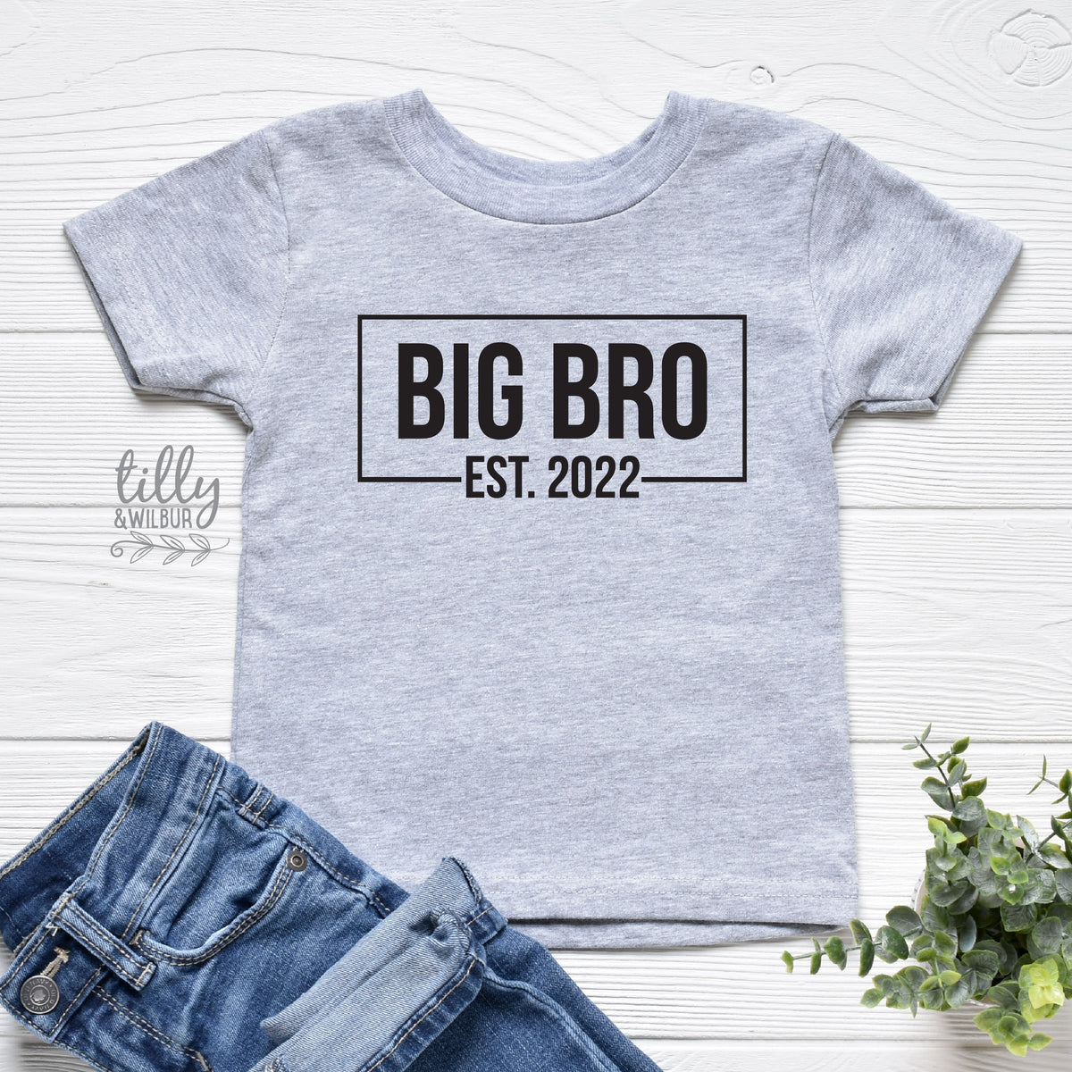 Big Brother T-Shirt, Big Bro Est, Promoted To Big Brother T-Shirt, Personalised Date, I&#39;m Going To Be A Big Brother, Pregnancy Announcement