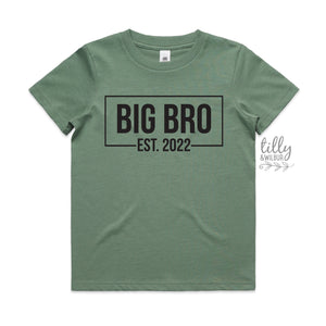 Big Brother T-Shirt, Big Bro Est, Promoted To Big Brother T-Shirt, Personalised Date, I'm Going To Be A Big Brother, Pregnancy Announcement