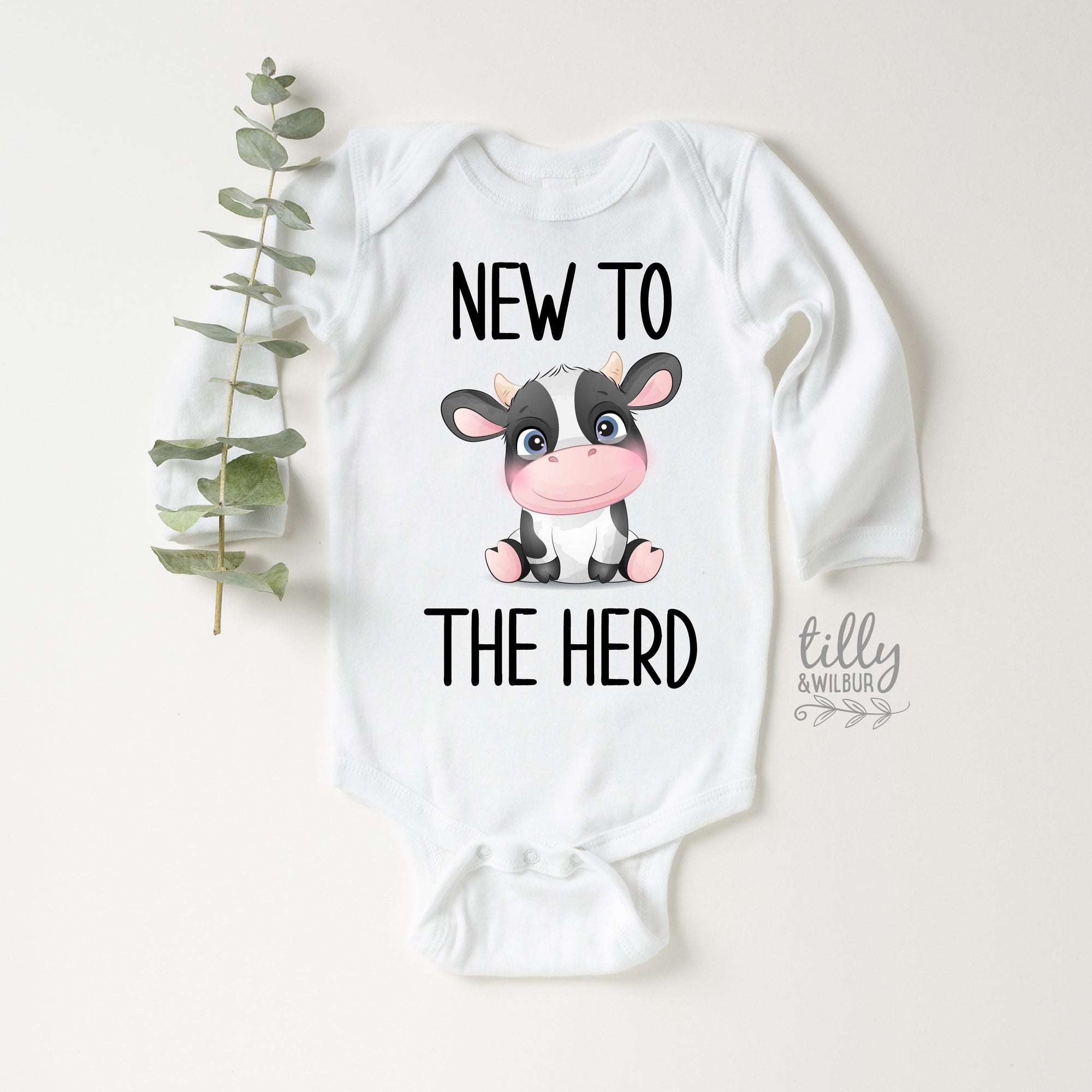 Farm Baby Onesie, New To The Herd Baby Bodysuit, Farmer Baby, Cute Farm Baby Bodysuit, Funny Country Baby Gift, New Baby Gift, Cow Bodysuit