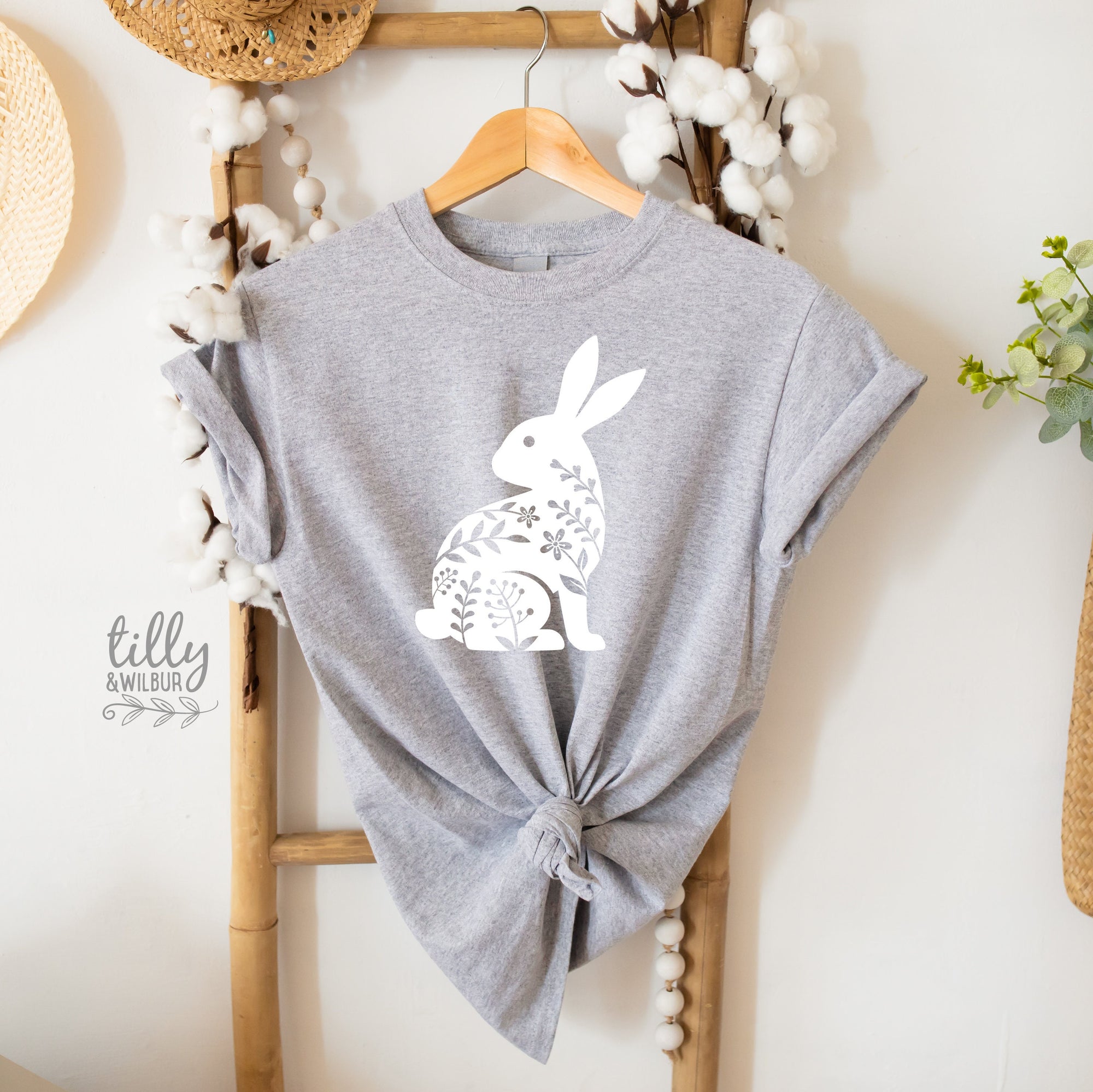 Easter T-Shirt For Women, Bunny Rabbit Silhouette Print, Easter Bunny Shirt, Easter Egg Hunt, Easter Gift, Women's Easter T-Shirt Gift