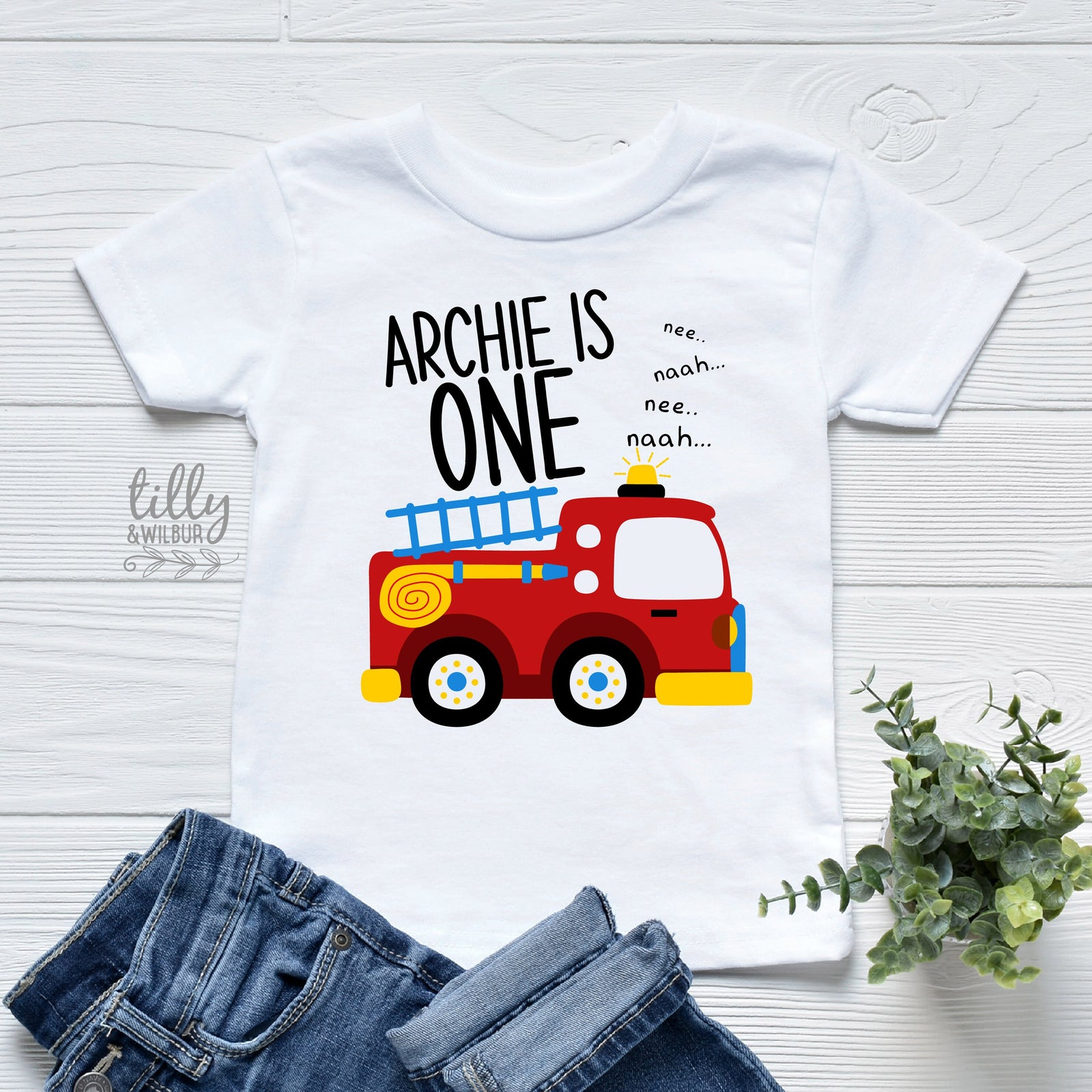 First Birthday T-Shirt, Fireman First Birthday Gift, Fire Engine 1st Birthday T-Shirt, Fire Truck 1st Birthday Baby Outfit, Fireman Theme