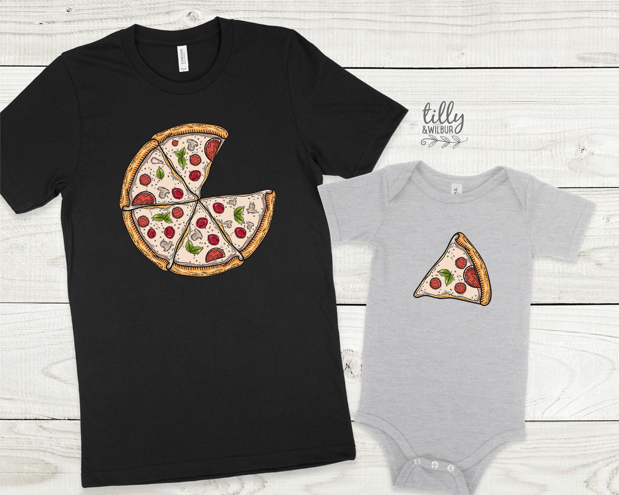 Matching Pizza Slice Family T-Shirts, Father And Son, Mother And Daughter, Matching Dad Baby, Daddy Daughter, Father's Day Gift, Newborn