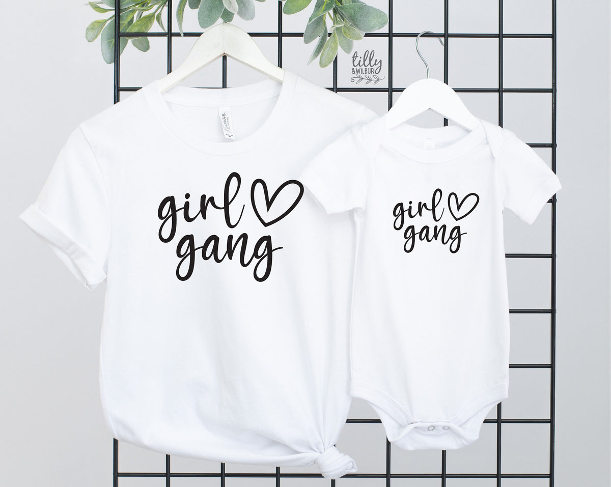 Girl Gang T-Shirts, Matching Mummy And Me T-Shirts, Mother And Daughter Shirts, Mother&#39;s Day Gifts, Mum of Girls Shirts, Girl Mum Gifts