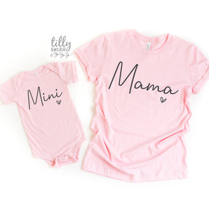 Mama & Me, Mama T-Shirt, Mini Bodysuit, Mama And Mama's Mini Matching Outfits, Our First Mother's Day, Mother Daughter, Mommy And Me Gift