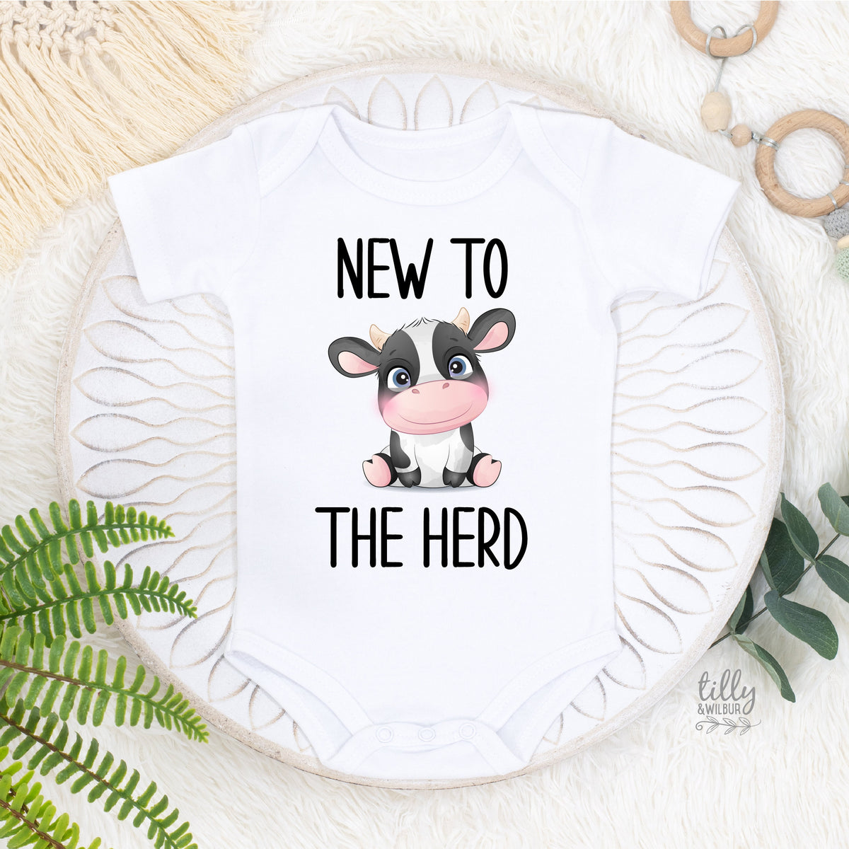 Farm Baby Onesie, New To The Herd Baby Bodysuit, Farmer Baby, Cute Farm Baby Bodysuit, Funny Country Baby Gift, New Baby Gift, Cow Bodysuit