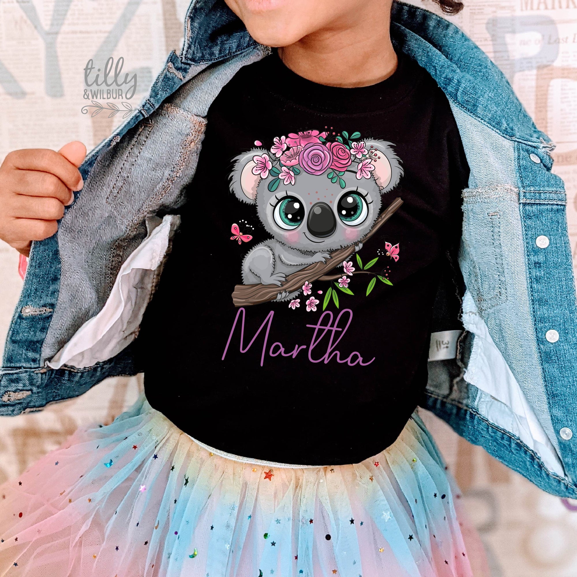 Koala T-Shirt, Personalised Girls Koala T-Shirt, Someone In Australia Loves Me, Australia Gift, Australiana Gift, Aussie Overseas Gift