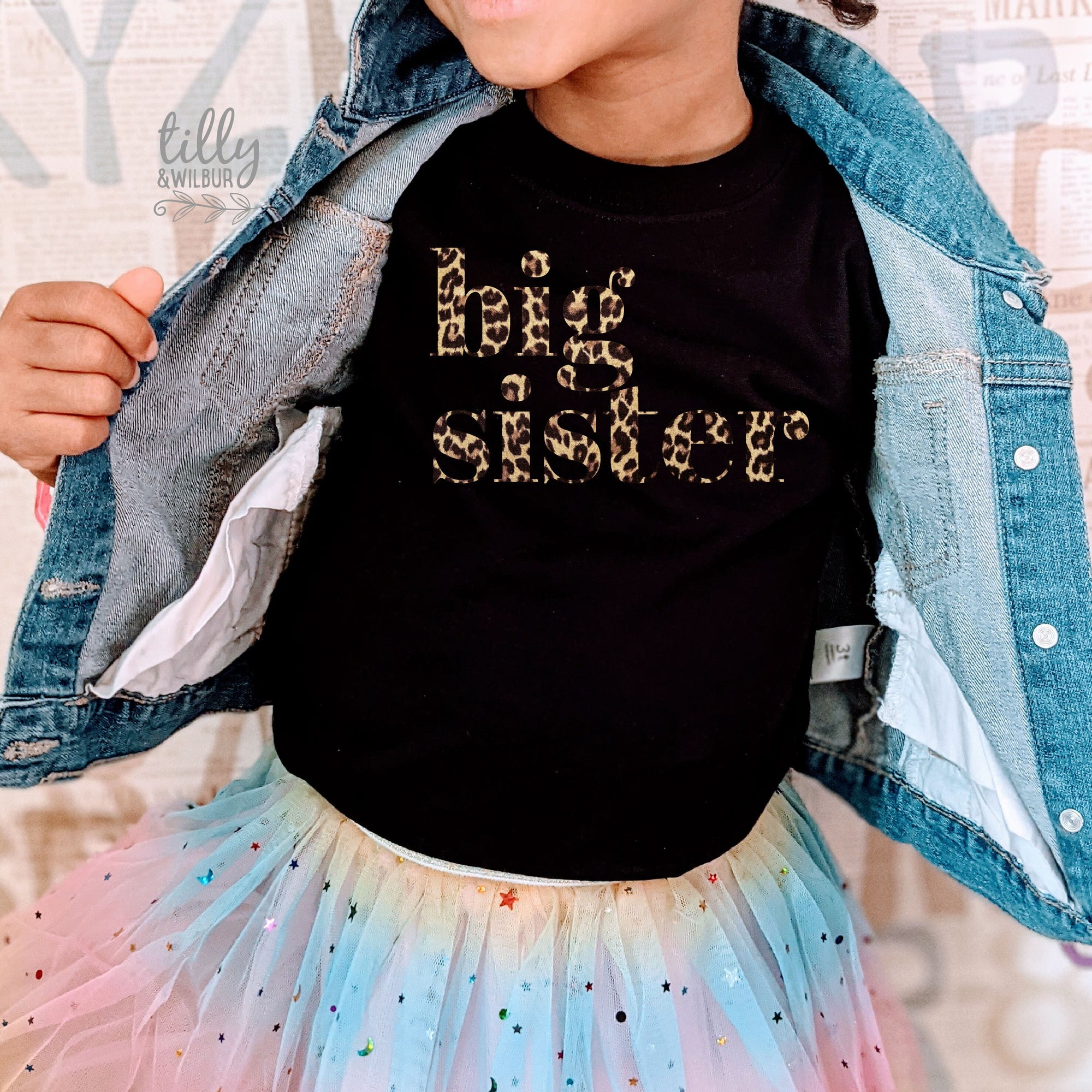 Big Sister T-Shirt, Promoted To Big Sister T-Shirt, Big Sister Gift, Leopard Print Tee, Pregnancy Announcement, I'm Going To Be A Big Sister